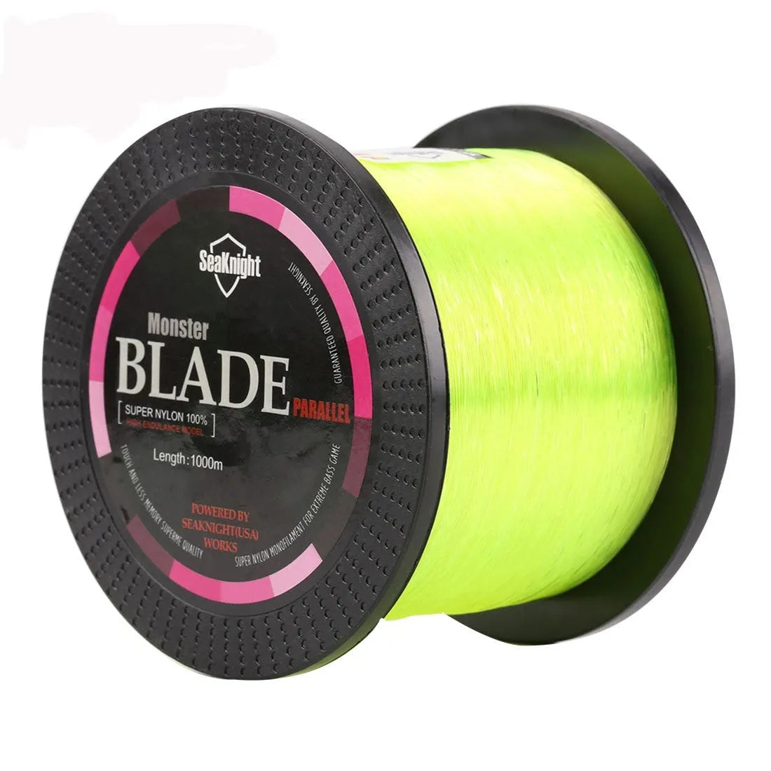 Seaknight1000 M fishing line spool showing nylon thread in selected colour with diameter size marking