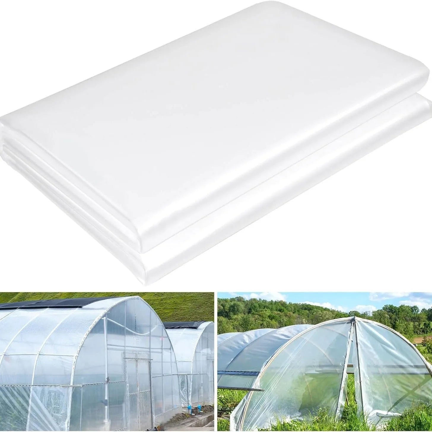 Plastic greenhouse film roll for vegetable cold protection measuring 4x8 metres