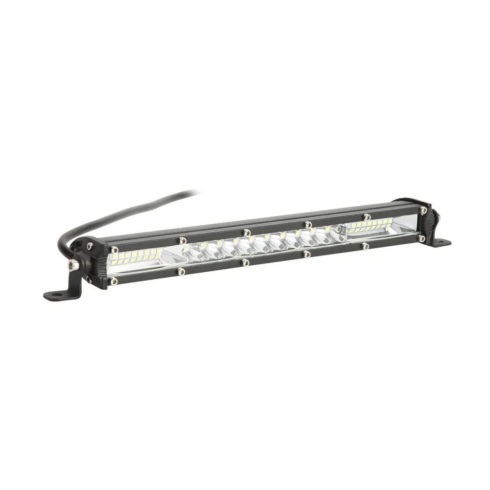 Ultra-thin white aluminium LED strip light bar for mounting on a vehicle roof.