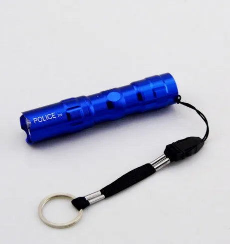 Aluminium alloy mini flashlight in black with compact 9.5cm design and 3W LED output