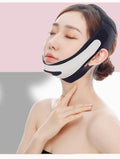 Far infrared elastic V face bandage facial care tool in black or pink