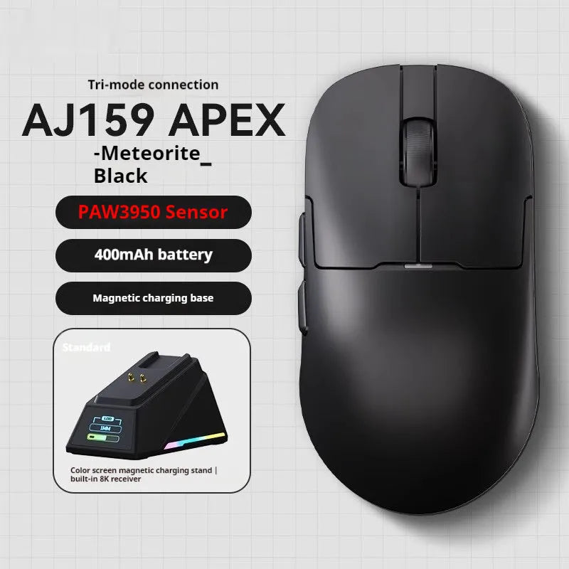 AJ159 three-mode gaming mouse in various colours with compact ergonomic design