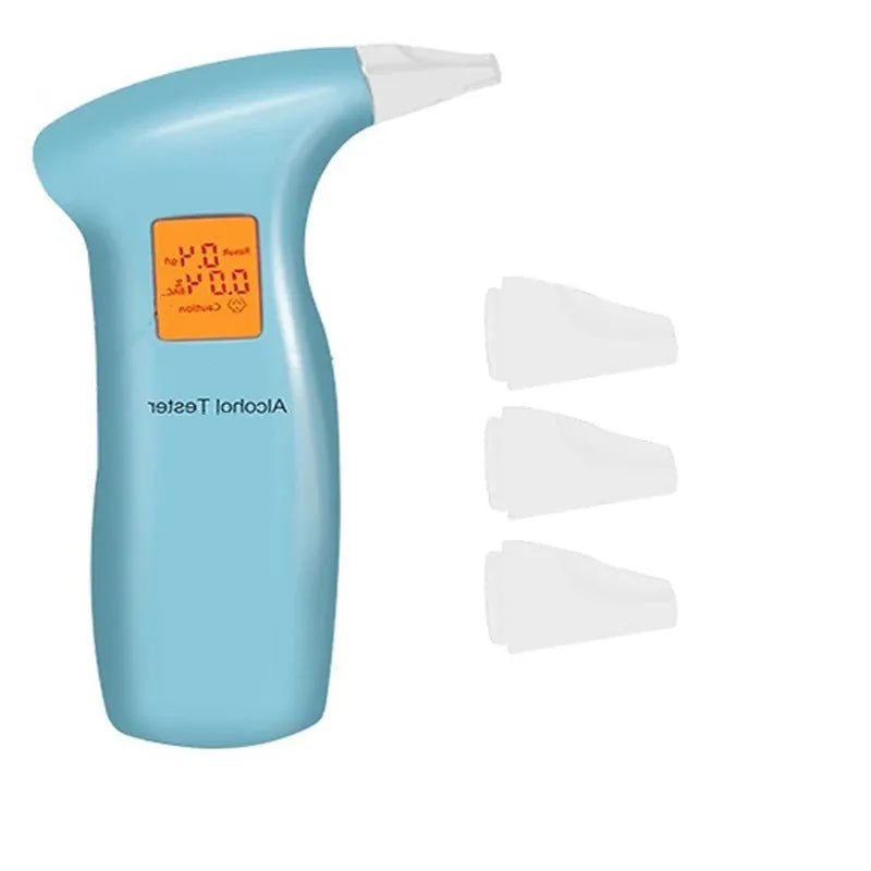Portable orange light breath alcohol tester with four disposable mouthpieces