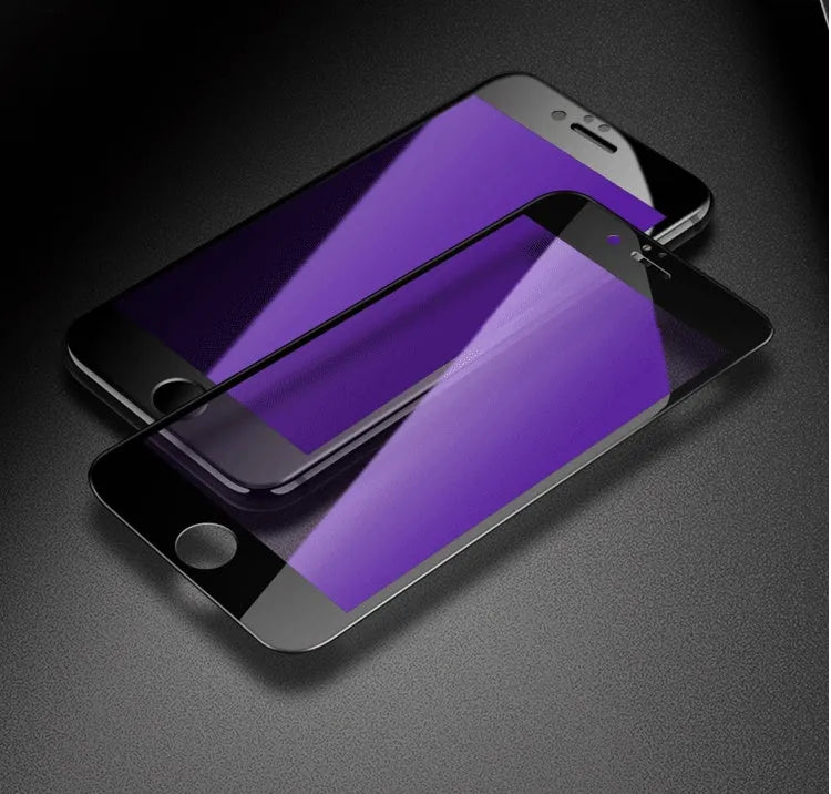 3D carbon fibre soft edge tempered glass screen protector for iPhone X 8 7 6s models in black and white.