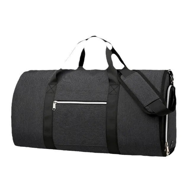 Oxford cloth business sports bag with dry wet separation compartments in grey colour option
