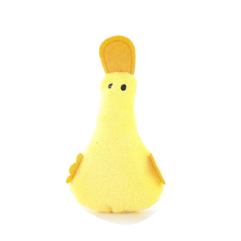 Colourful duck plush pet toy with catnip and squeaker for cats and small dogs