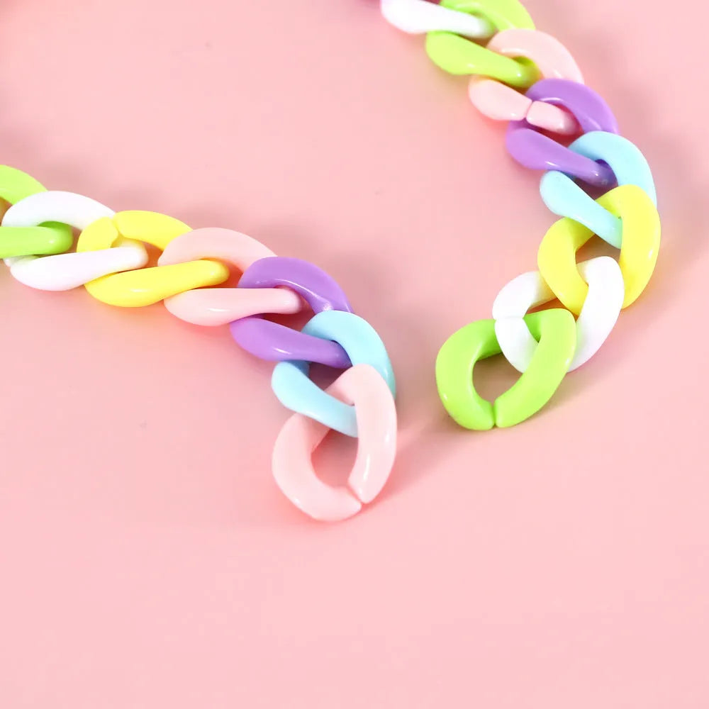 Adjustable pet collar with plastic macaron pendant in candy colours for cats, dogs, and rabbits
