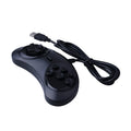 Black Sega USB PC gaming controller with 1.8 metre cable showing dimensions and custom logo option