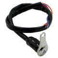 Black stainless steel motorcycle double flash switch with illuminated ring and 7mm mounting