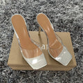 Women's black and silver fashion high heel boots with PVC soles in multiple EU sizes