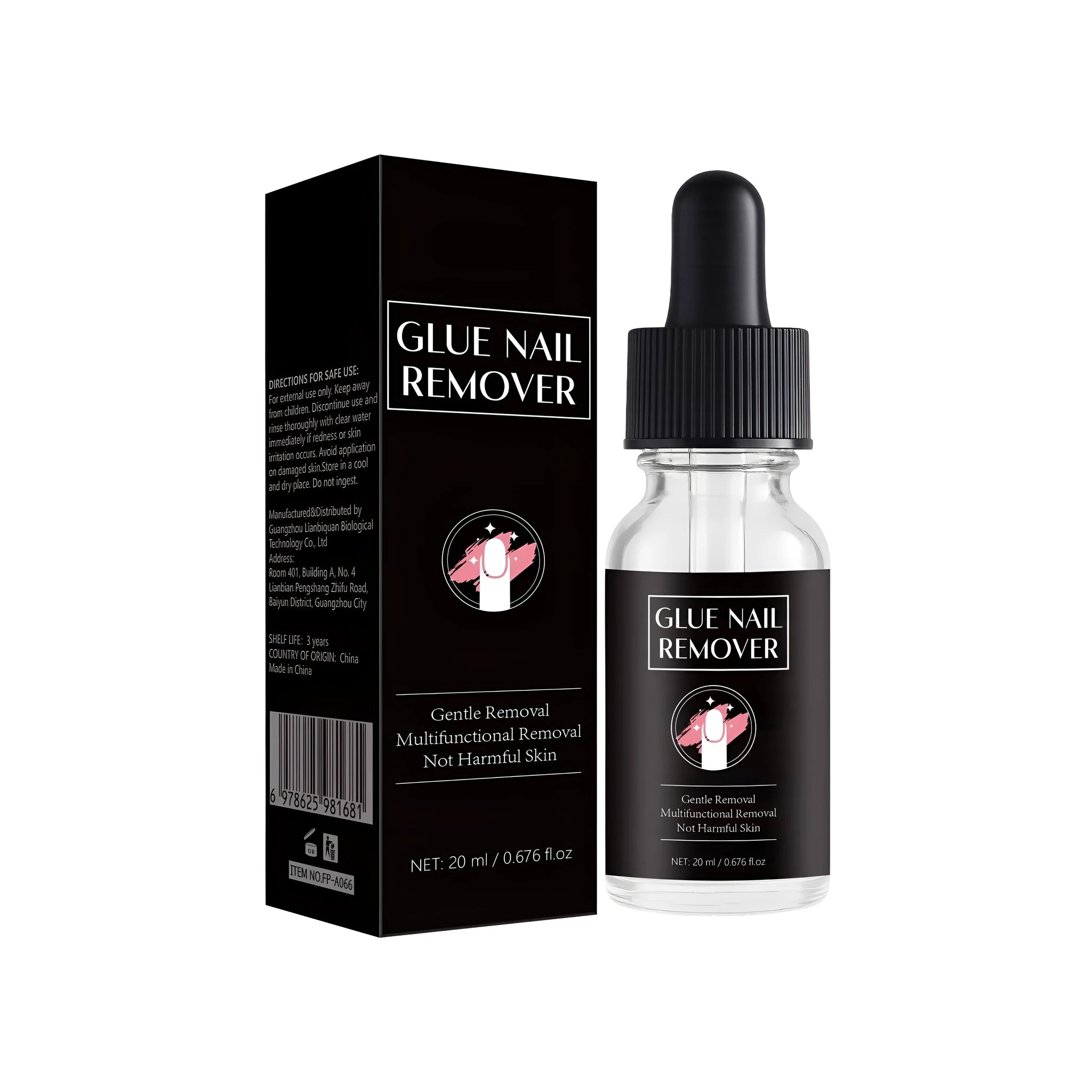 20ml FP-A066 nail glue remover bottle for acrylic and gel nail adhesive removal
