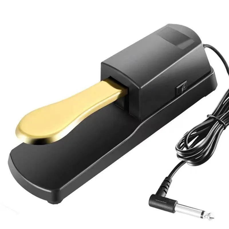 Universal single leg sustain pedal for electronic keyboard and MIDI controller.