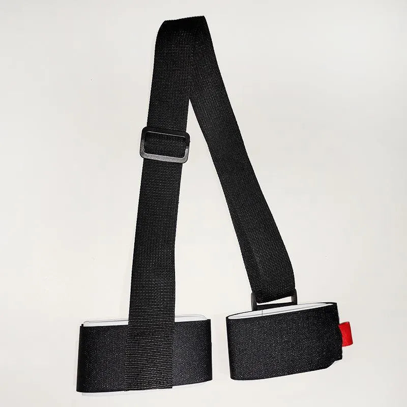 Skiing bandage shoulder strap with hook and loop closure in black, blue, pink, or red colours