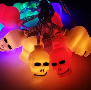 Halloween LED string lights with pumpkin lantern and ghost pendants on 1.2m cord