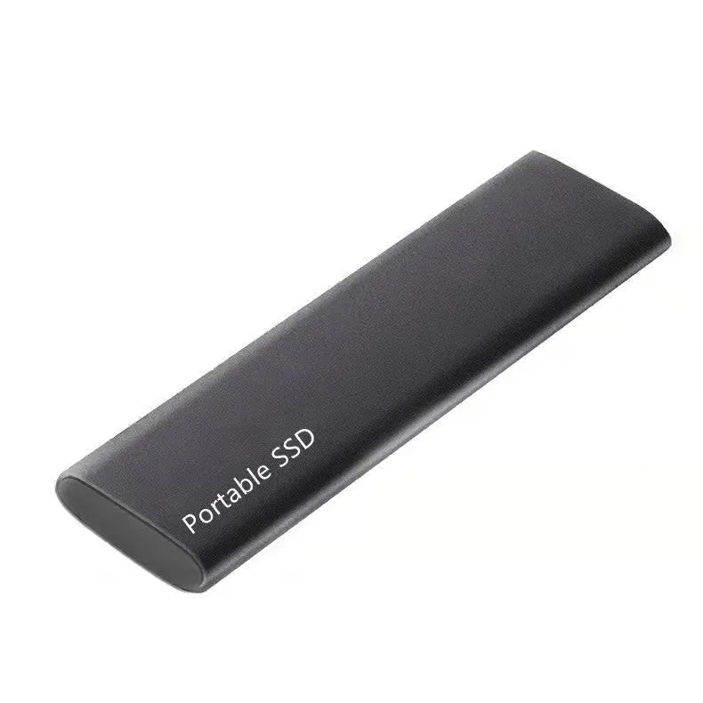 Portable mobile SSD hard drive with metal casing and ultra-thin design in red colour