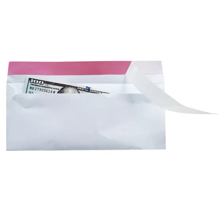 Blue confidential envelope with anti-opening adhesive packaging measuring 105x240mm