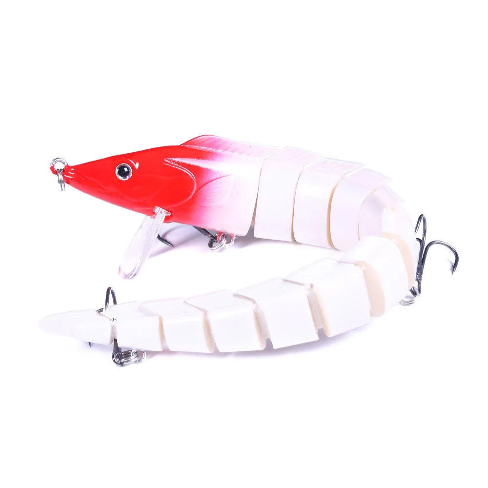 Multi-section simulated fish loach fishing lure measuring 23cm with #2 hooks