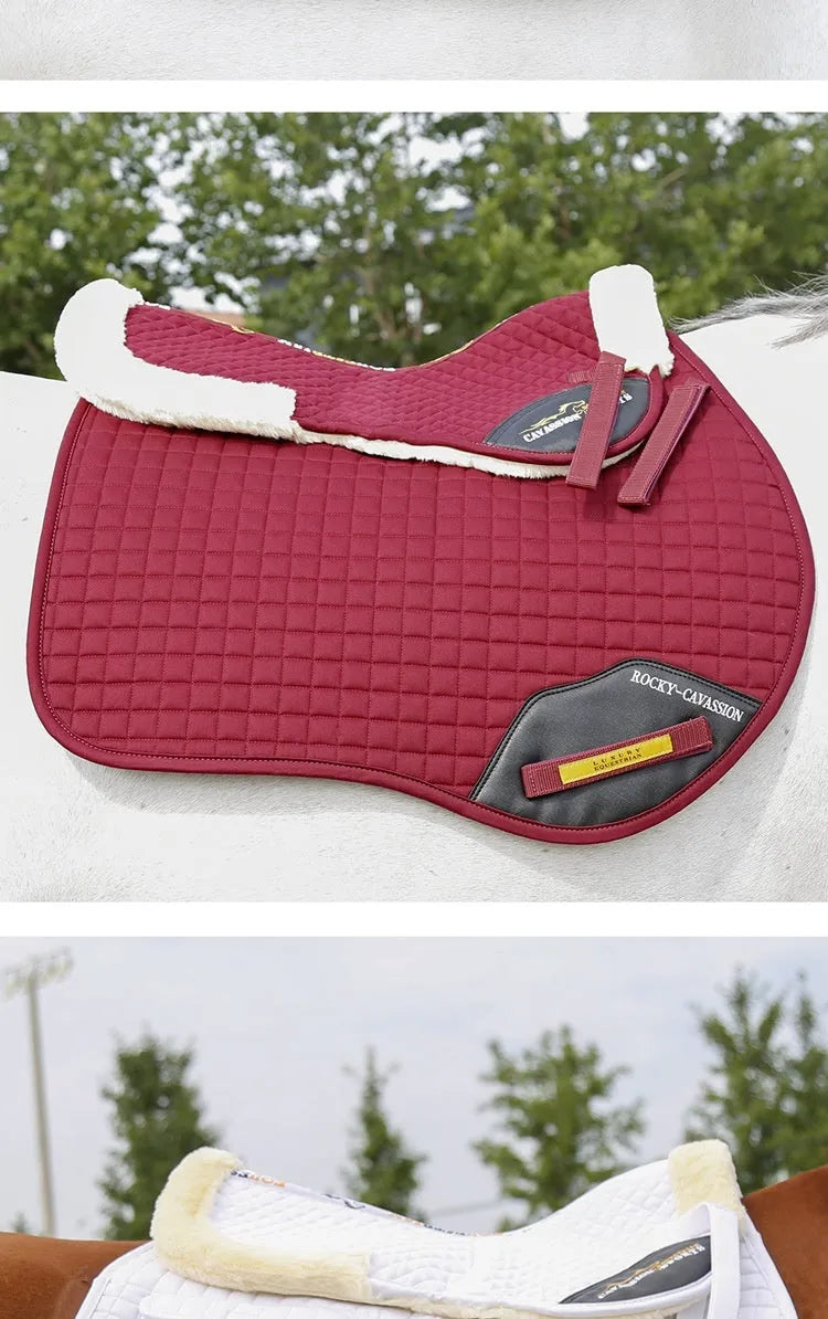 Riding saddle pad for shock absorption in equestrian and cycling waist protection