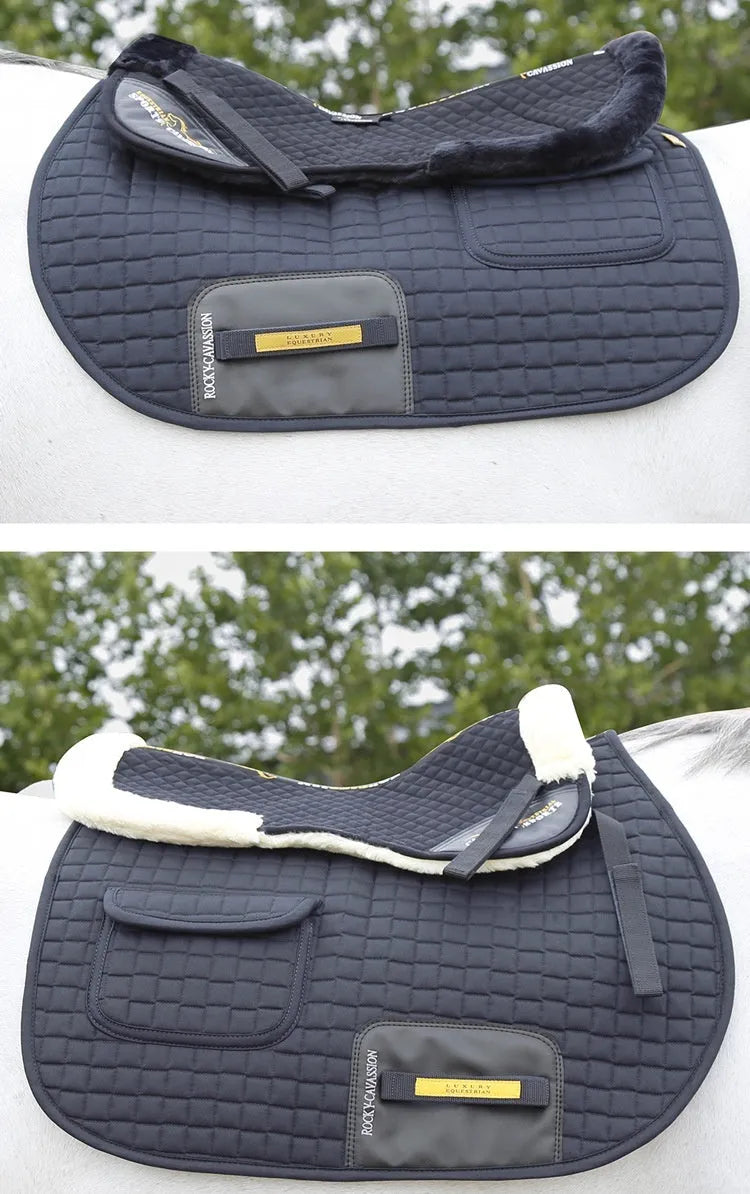 Riding saddle pad for shock absorption in equestrian and cycling waist protection