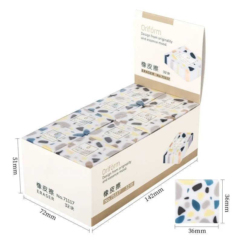 Super Clean Traceless rubber eraser with brick shape for students and office work.