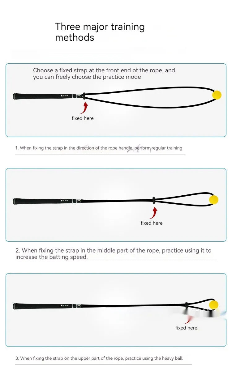 Black silicone elastic string golf swing correction training rope for practice