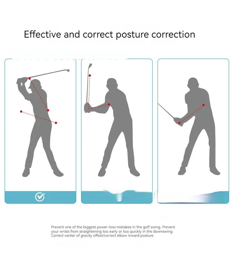 Black silicone elastic string golf swing correction training rope for practice