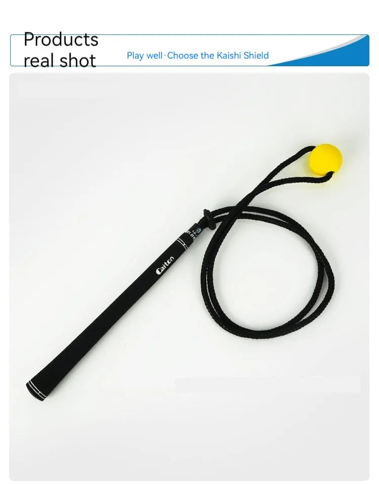 Black silicone elastic string golf swing correction training rope for practice