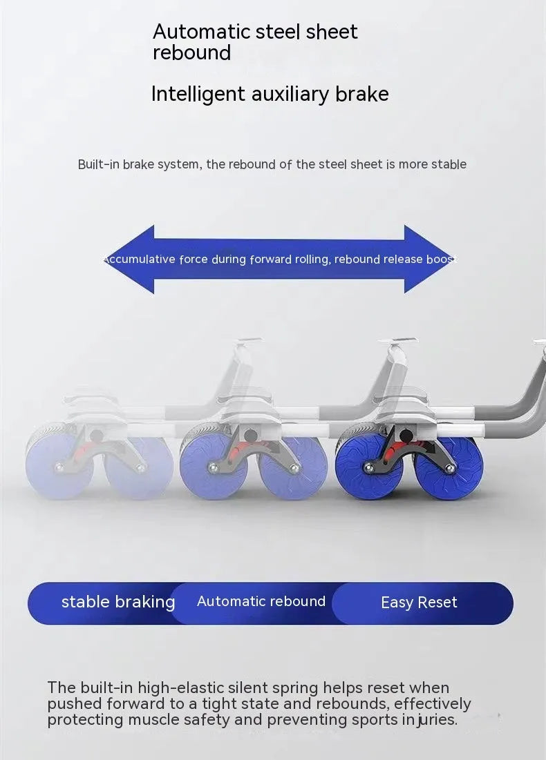 Automatic rebound abdominal wheel with 10cm wide ABS PVC construction beside lock edge NBR yoga mat
