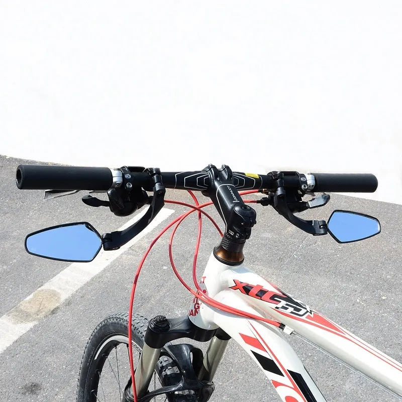 Black PMMA acrylic bicycle rearview mirror for mountain bikes with rotatable mounting