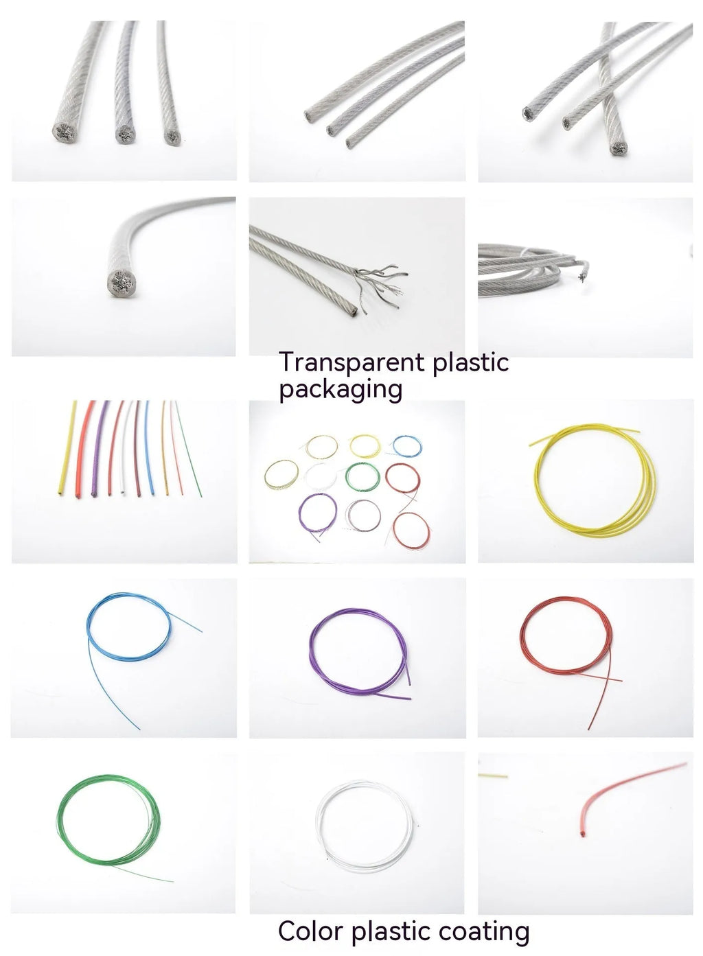 304 stainless steel invisible anti-theft security cable showing double twist construction and coated finish