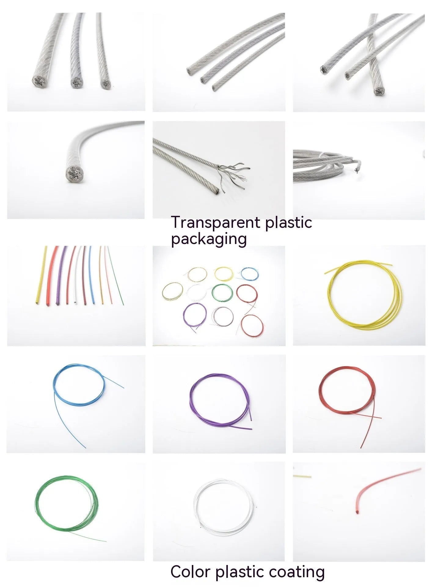 304 stainless steel invisible anti-theft security cable showing double twist construction and coated finish