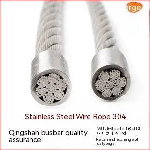 304 stainless steel invisible anti-theft security cable showing double twist construction and coated finish