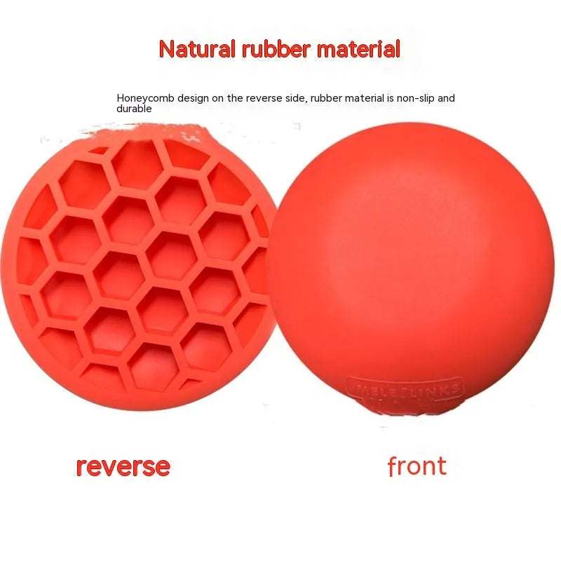 Orange golf training mat with natural rubber construction for centre of gravity swing practice