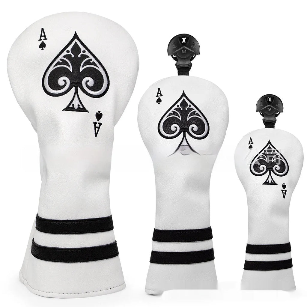 PU leather golf putter sleeve shown in available colours for club head protection
