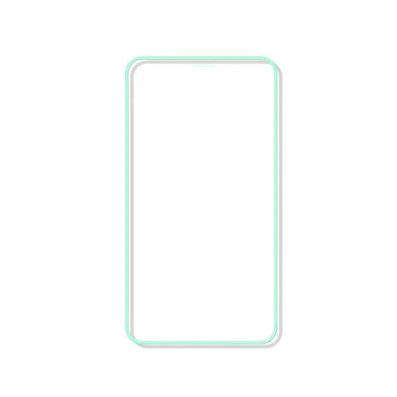 Luminous tempered glass screen protector for iPhone glowing in dark with full coverage design
