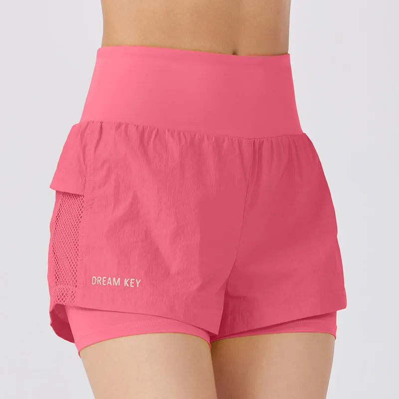 Women's cotton blend quick-drying sports shorts in loose casual fit showing colour options