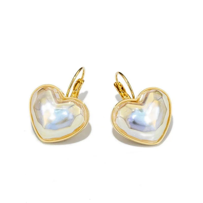 Gold Summer Love Fashion clip-on earrings for women with alloy metal construction