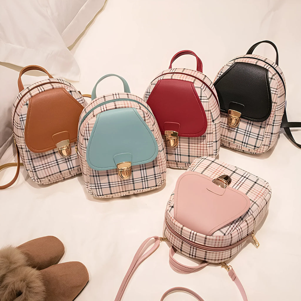 Diagonal shoulder phone bag in PU leather shown in one of five colours: black, blue, brown, pink, or red.
