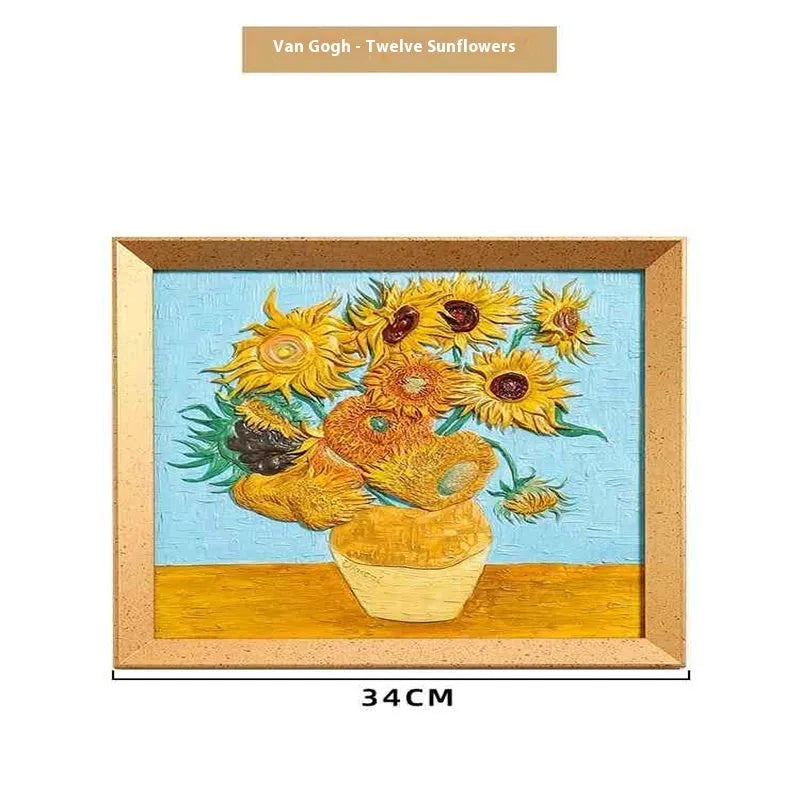 DIY oil painting by numbers kit on epoxy pottery canvas with brushes and paints for Van Gogh Starry Night