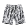 Men's camouflage pattern corduroy athletic shorts with high waist and straight leg design