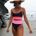 Women's solid colour quick-drying swimwear set with bikini top and shorts