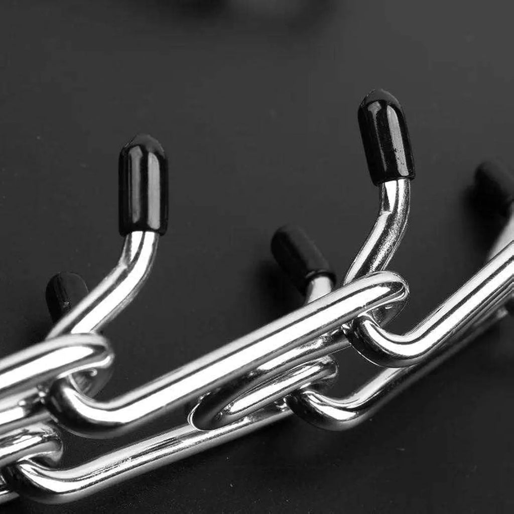 Adjustable stainless steel dog pinch training collar with comfort rubber tips on prongs
