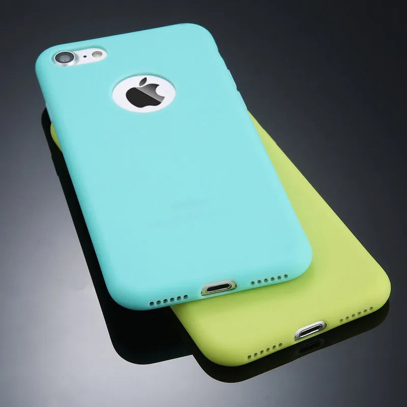 Soft silicone TPU iPhone case in candy colours for multiple iPhone models