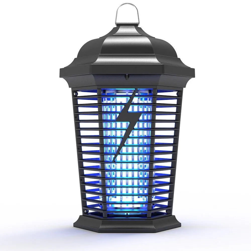 Black outdoor UV mosquito catcher with electric shock grid for 61 square metre coverage