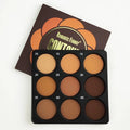 Dark matte makeup palette with nine colours and a repair disk.