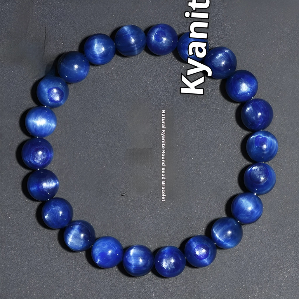 Natural blue crystal ball bracelet with Ruyi symbol in various size options