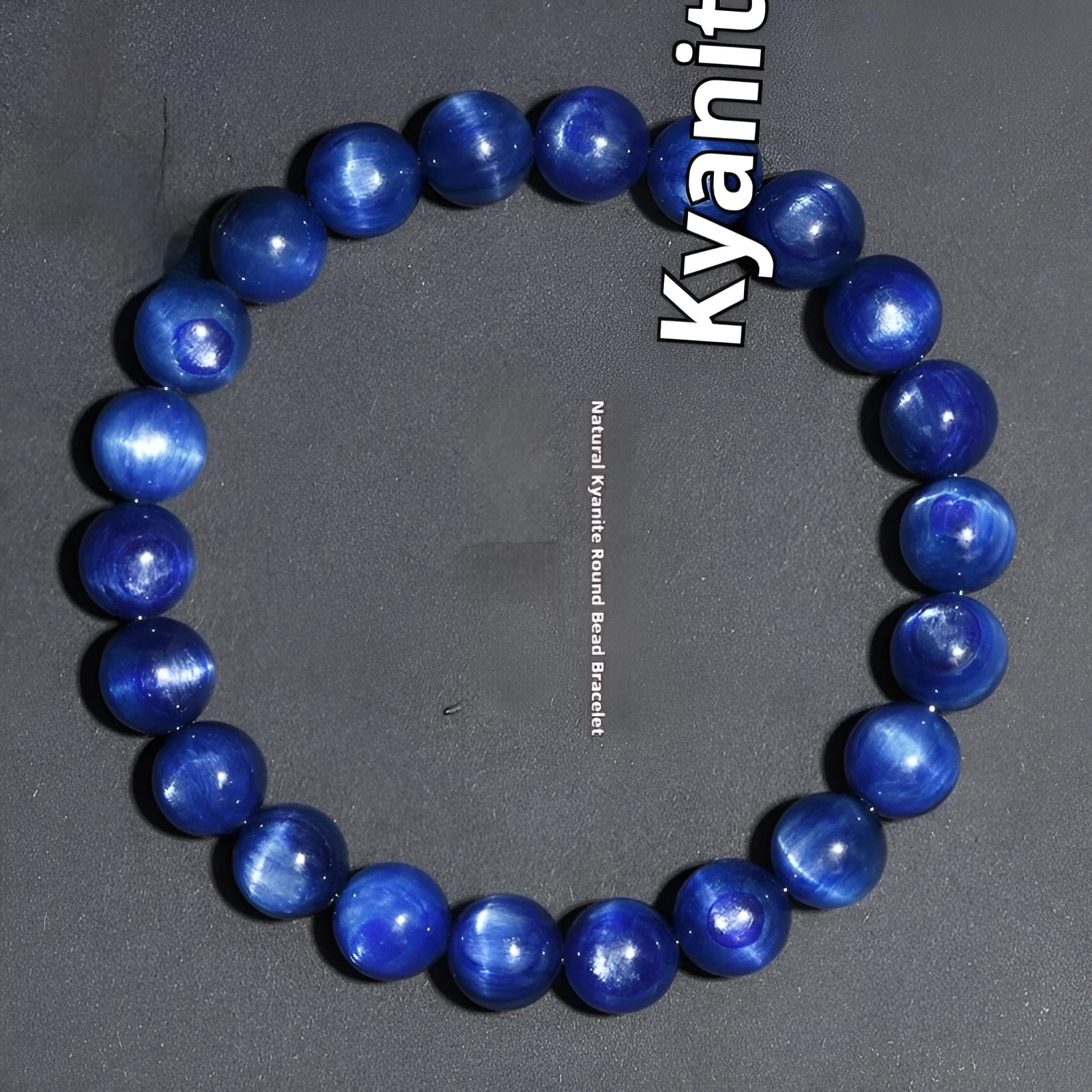 Natural blue crystal ball bracelet with Ruyi symbol in various size options
