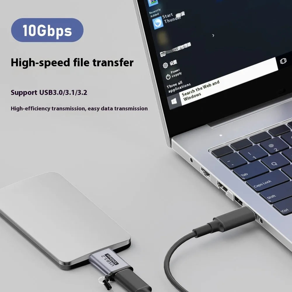 Set of four Micro B to USB and Type-C adapter converters for data transfer and charging.