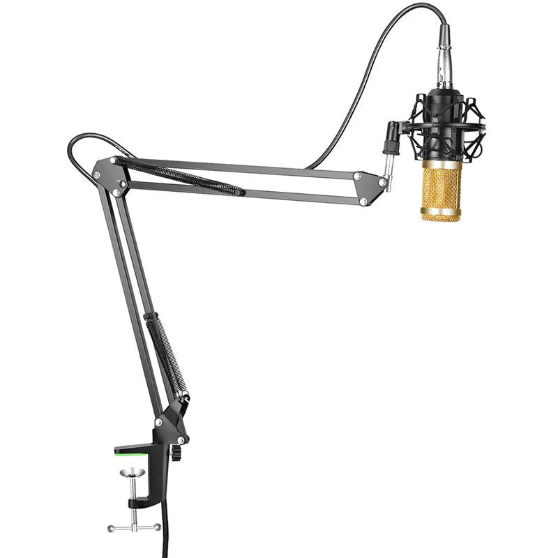 BM-800 condenser microphone stand set in various colours with electroplated mesh head