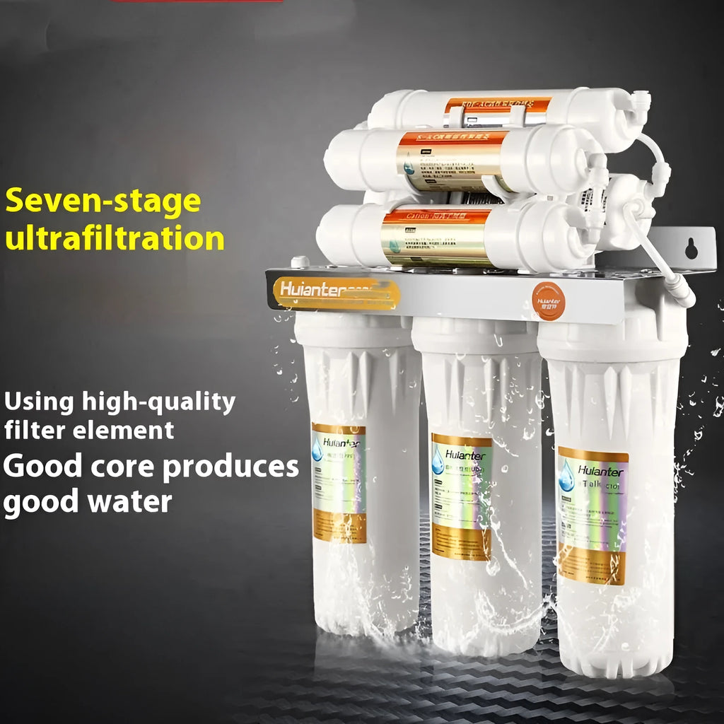 White plastic water purifier replacement filter cartridge for direct drinking water.